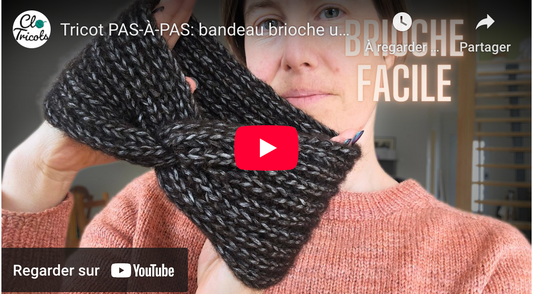 Tricot PAS-À-PAS: bandeau brioche une couleur!