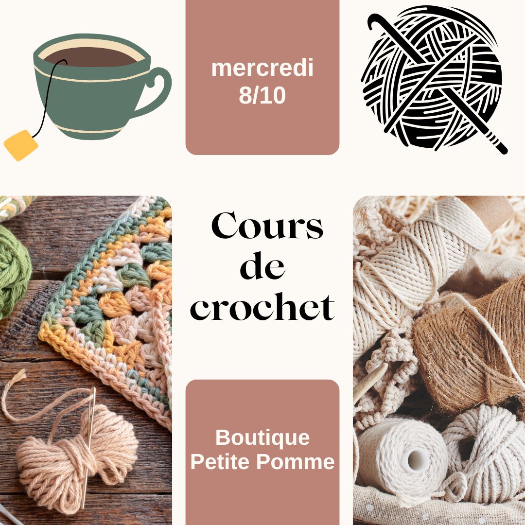8 octobre - 17h à 19h / Atelier crochet débutant